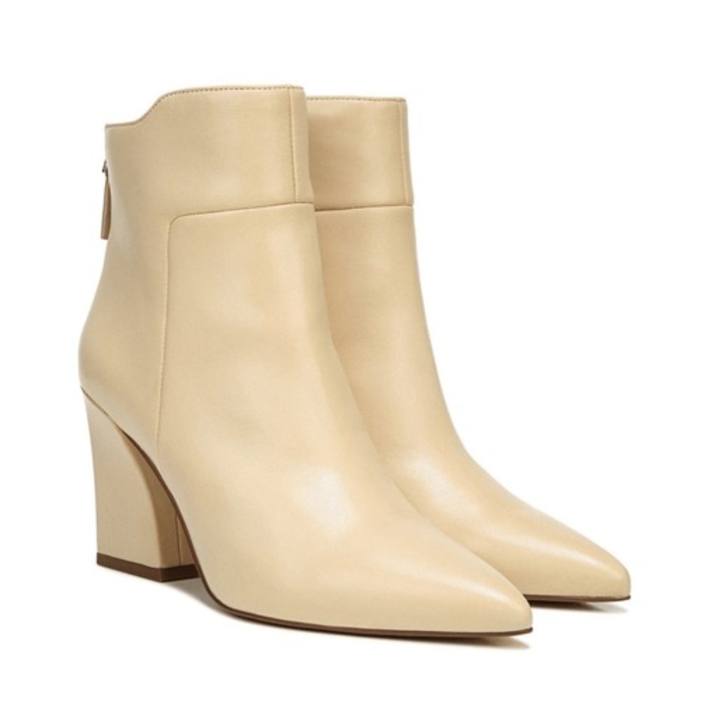 FRANCO SARTO Venture Leather Bootie Boot, Beige/White, Block Heel, Size‎ 9, NWT - Picture 6 of 16